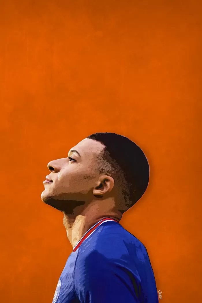 Kylian Mbappe Portrait by Carl Carter