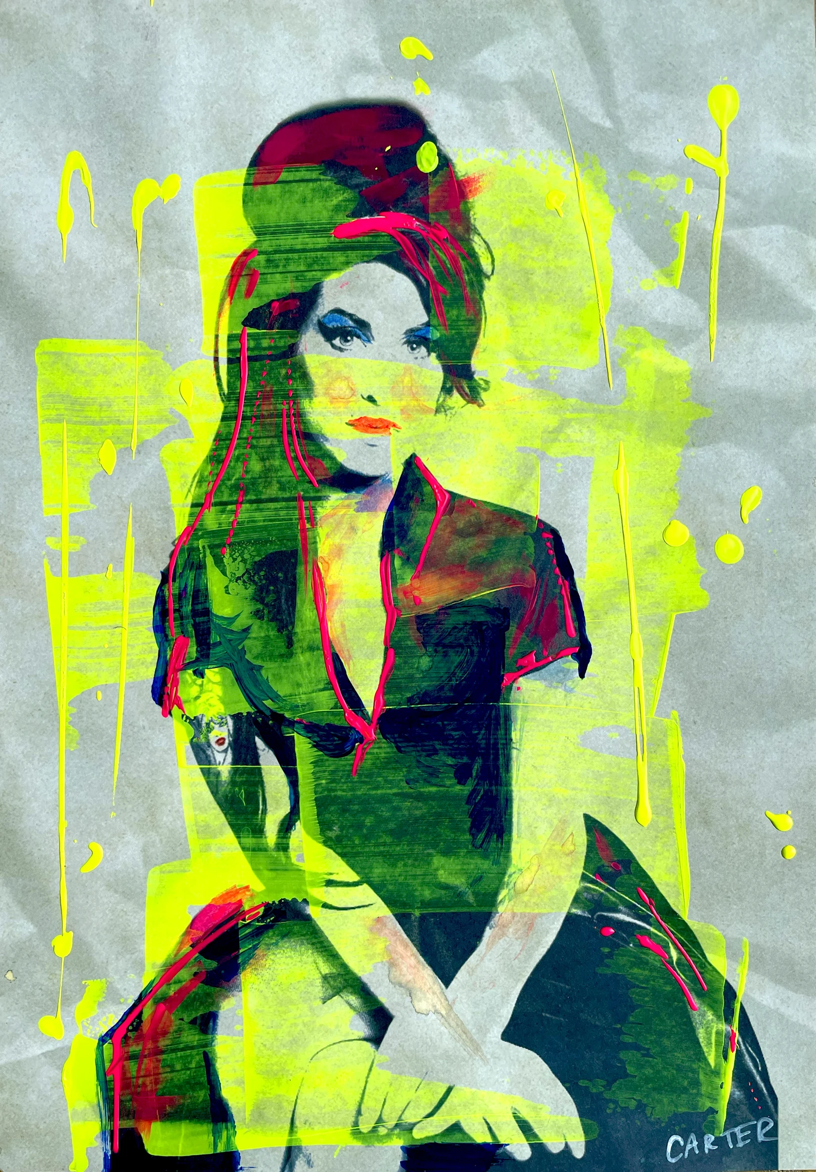 Amy Winehouse Glow - Original Art by Carl Carter